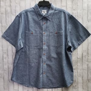 Old Navy Men's Short Sleeve Denim Slim Fit Shirt-XXL